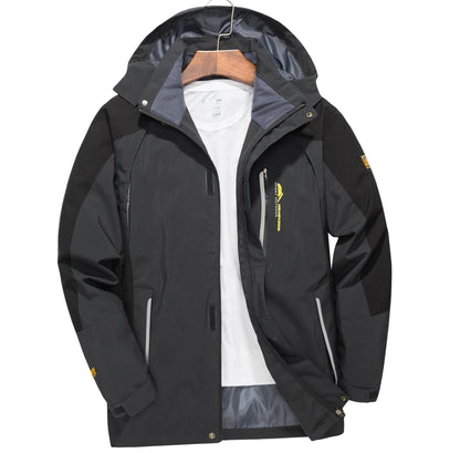 Chaqueta de exterior con capucha para hombre, con capucha desmontable