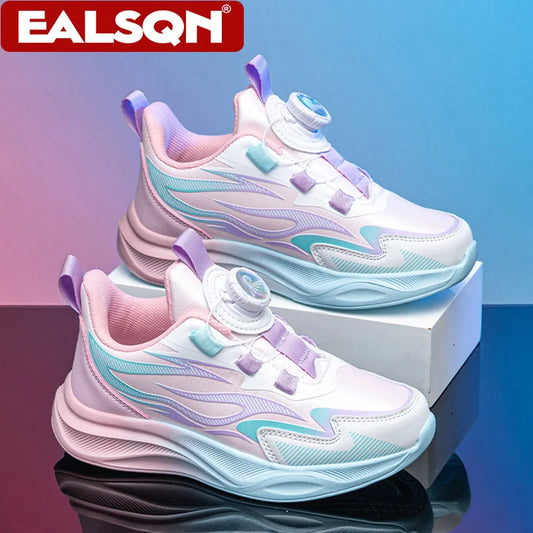 Girls' Buckle-Strap PU Sneakers
