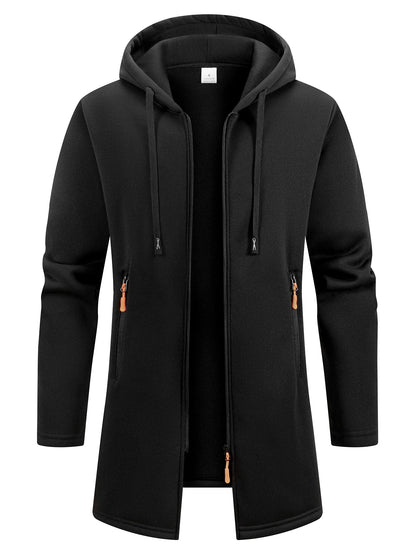 Kapuzenjacke für Herren mit Reißverschluss für den lässigen Lagenlook