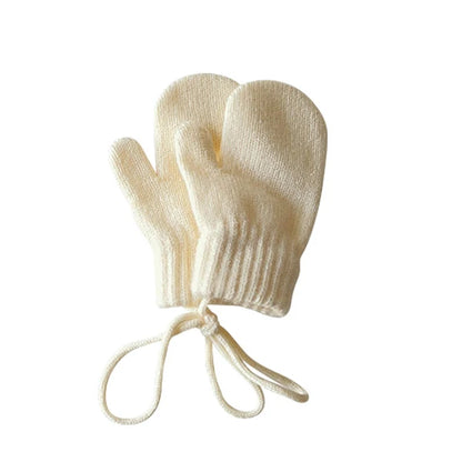 Strickfäustlinge für Babys mit Kordel – Fäustlinge aus Wollmischung für Kleinkinder (Alter 1–4)