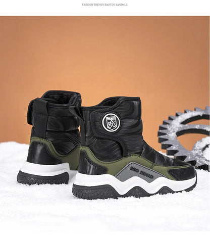 Scarpe invernali per bambini con fodera in peluche e chiusura a strappo