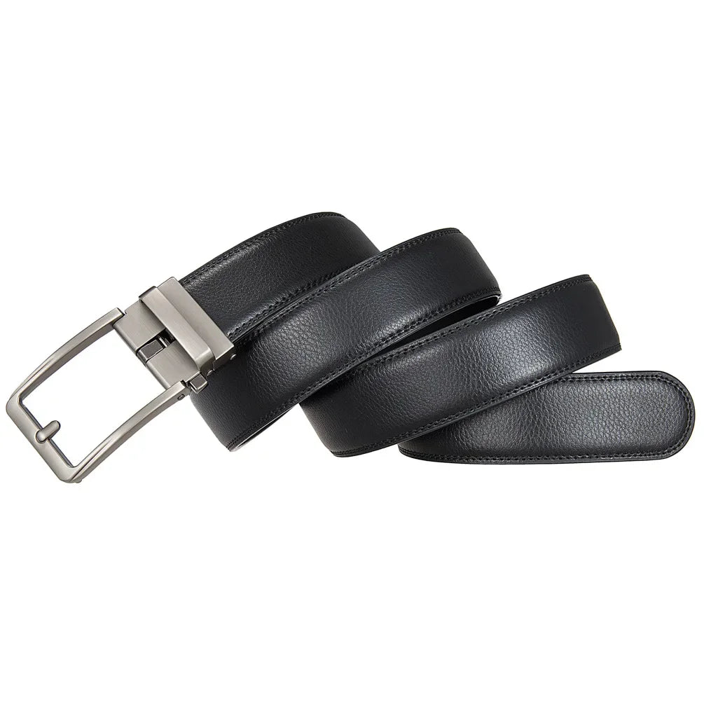 Men's Leather Click Belt – Automatic Buckle, Sizes up to 170 cm