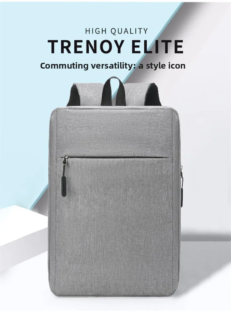 Minimalist Commuter Laptop Backpack - Solid Colour Large Capacity Business Bag