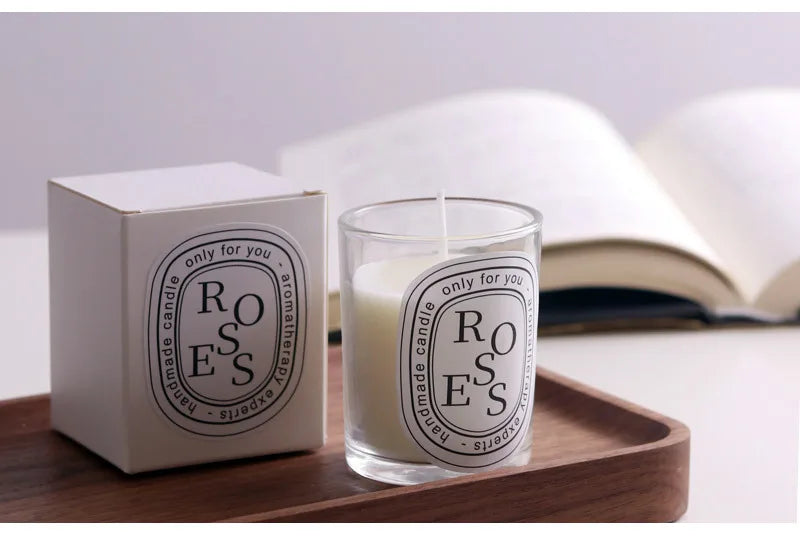 Clear scented candle companion gift return gift fragrance European style romantic candle lamp table incense handmade soy wax