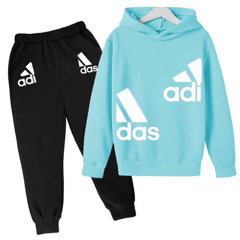 Kids' Printed Sweatshirt & Pants Set - 2-Piece Casual Sports Outfit, Ages 3-12