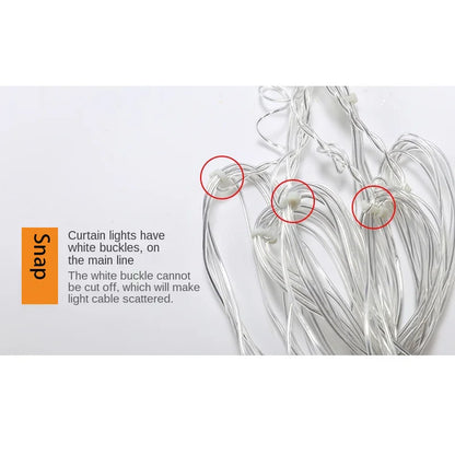 Snowflake Curtain Lights – 3.2 m LED Christmas Window Lights, 8 Modes