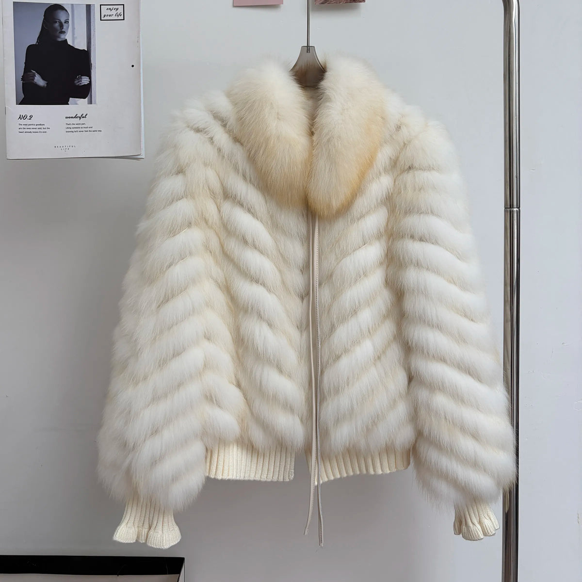 QIXHFUR Women's Real Fox Fur Coat Warm And Stylish Winter Coat Female Plush Women's Winter Coats Women Fur Coat Markdown Sale