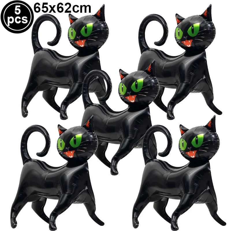 Halloween Standing Foil Balloons – Haunted House, Skull, Witch & Coffin Mylar Decorations