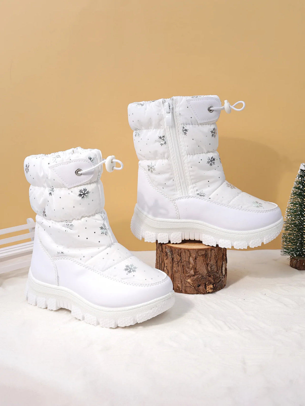 Kids' Plush-Lined Side-Zip Winter Ankle Boots