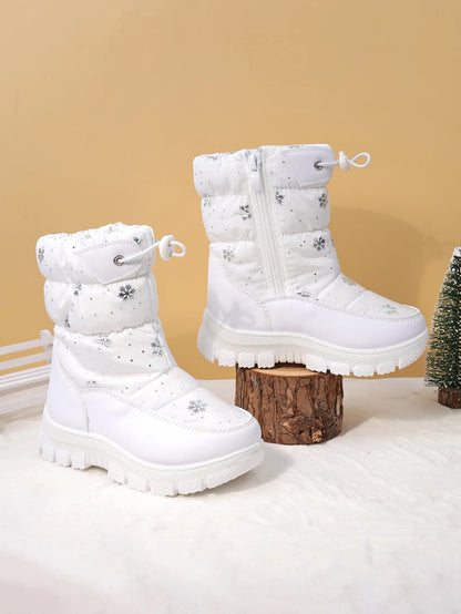 Plüschgefütterte Winter-Stiefeletten für Kinder mit seitlichem Reißverschluss