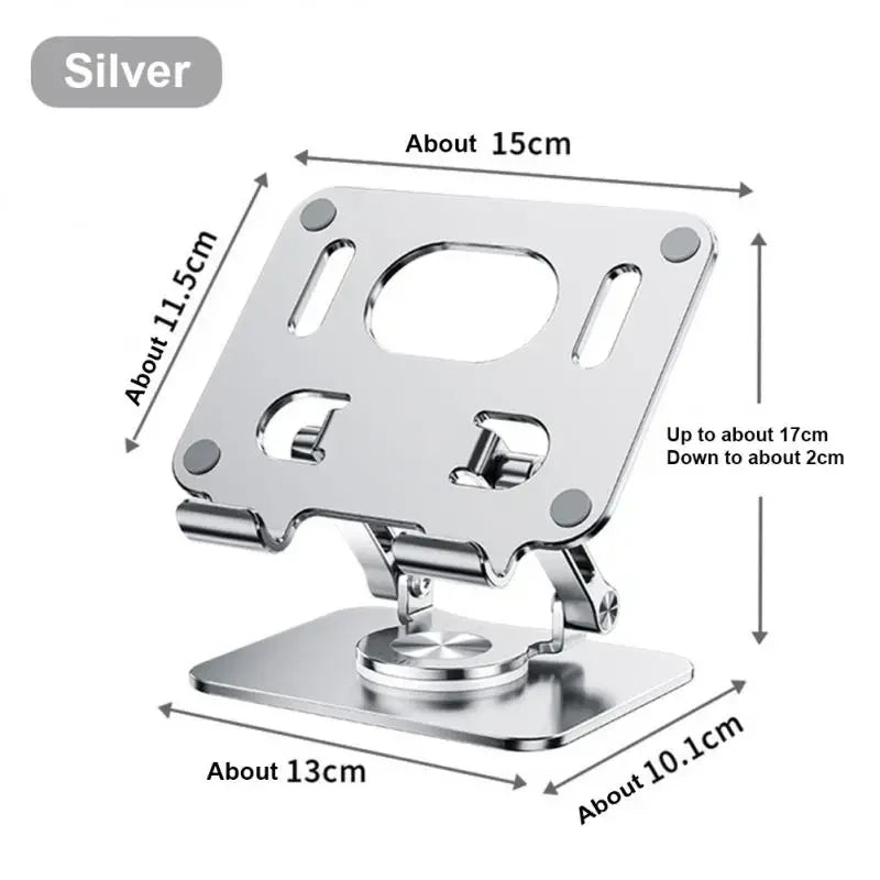 360° Rotation Tablet Stand – Adjustable Foldable Aluminum Holder for iPad Pro, Air, Mini & Phones