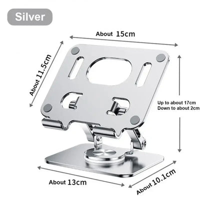 360°-Tabletständer – Verstellbare, faltbare Aluminiumhalterung für iPad Pro, Air, Mini & Smartphones