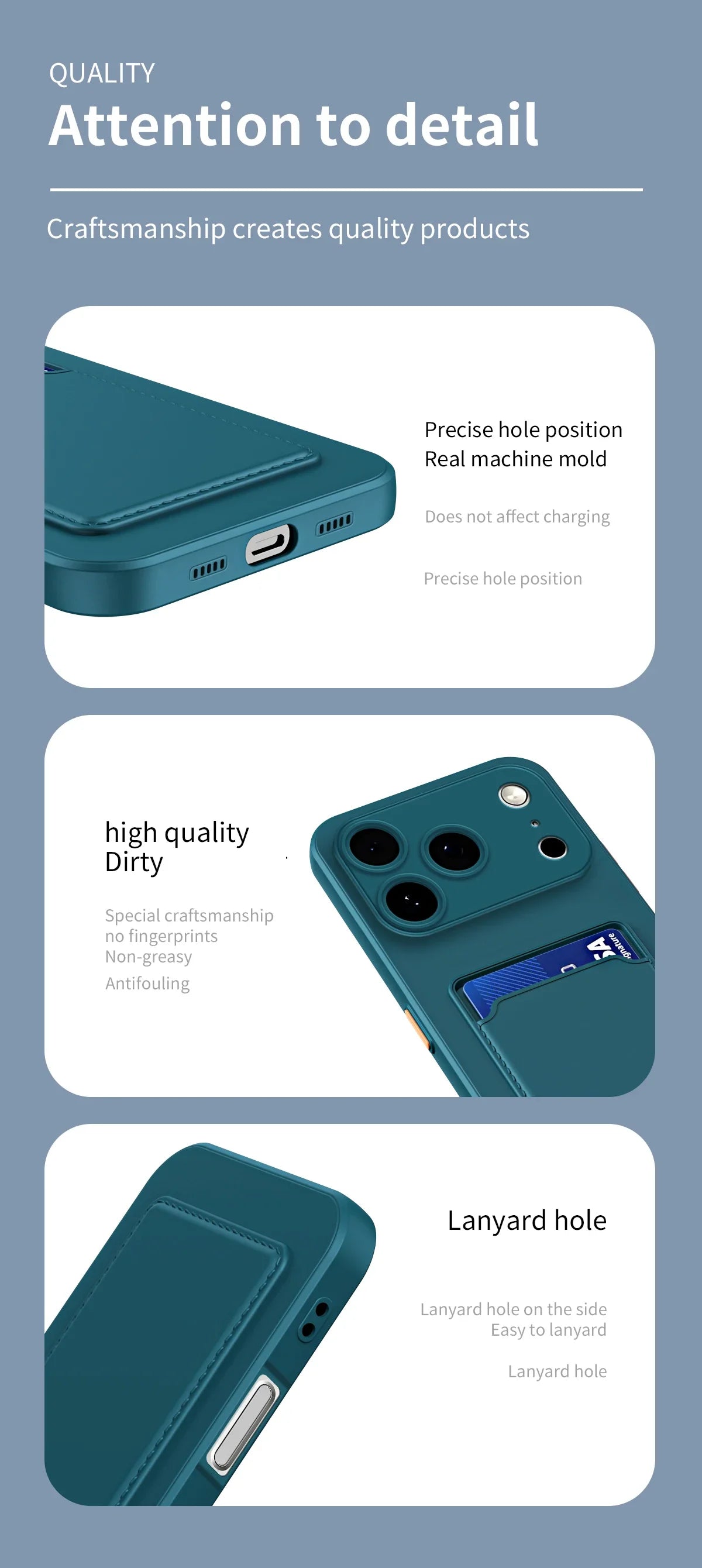 iPhone Card Holder Case with Camera Lens Protection