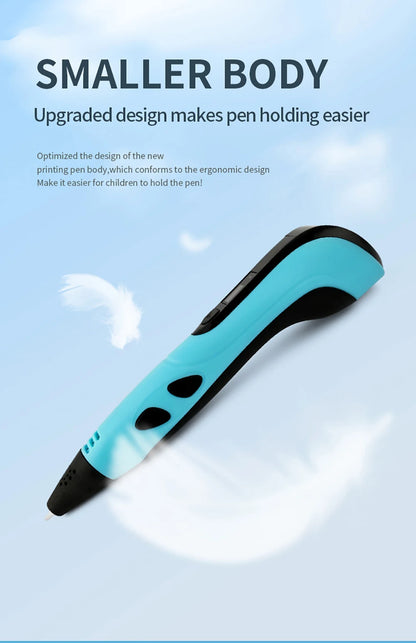 Penna 3D per bambini – Display LCD, velocità regolabile e kit con filamento PLA e custodia