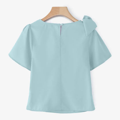 Puffärmelbluse mit Schleifendetail