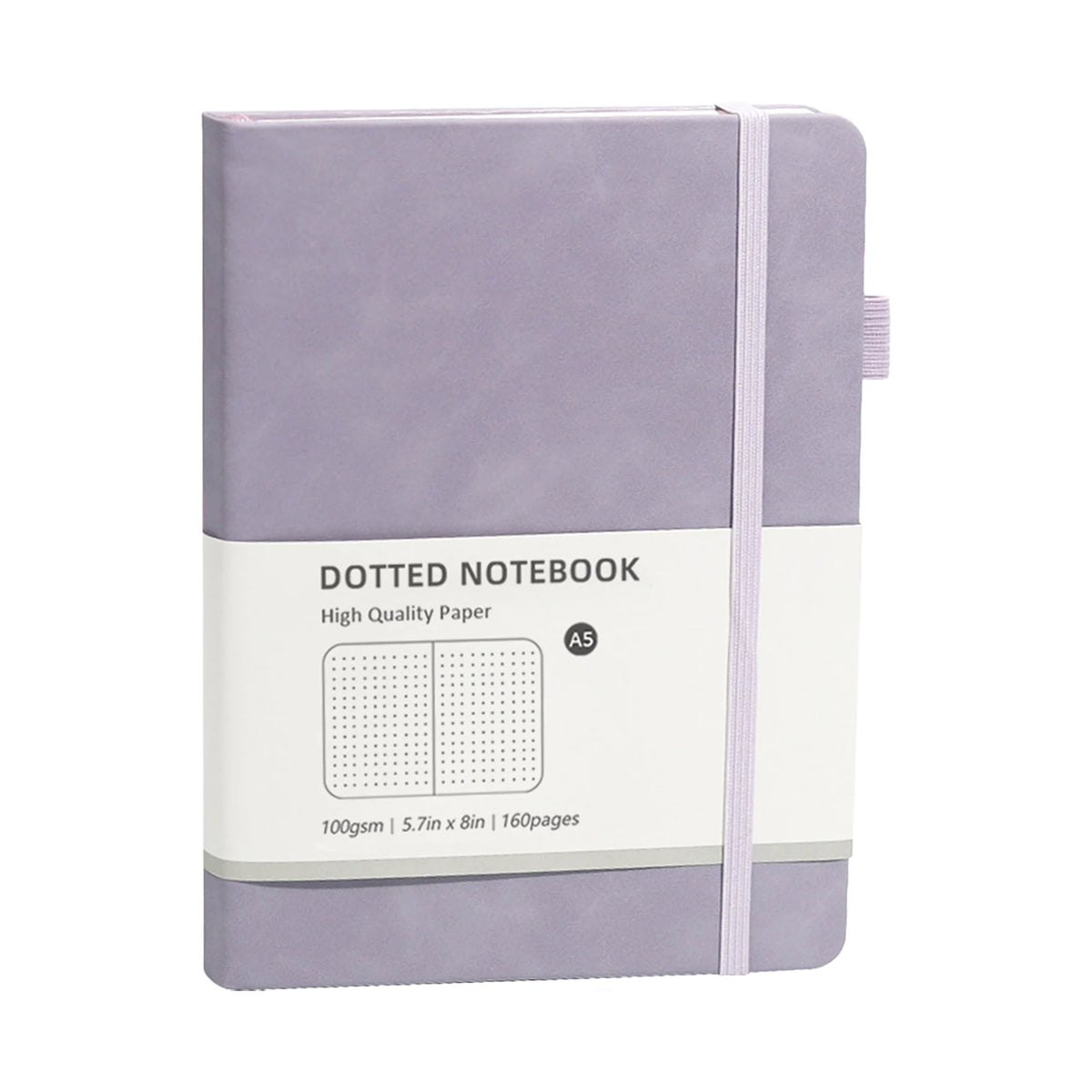 A5 Hardcover Notebook Macaron Colors Business Planner with Elastic Band Dot Grid and Lined Pages Portable Durable for School