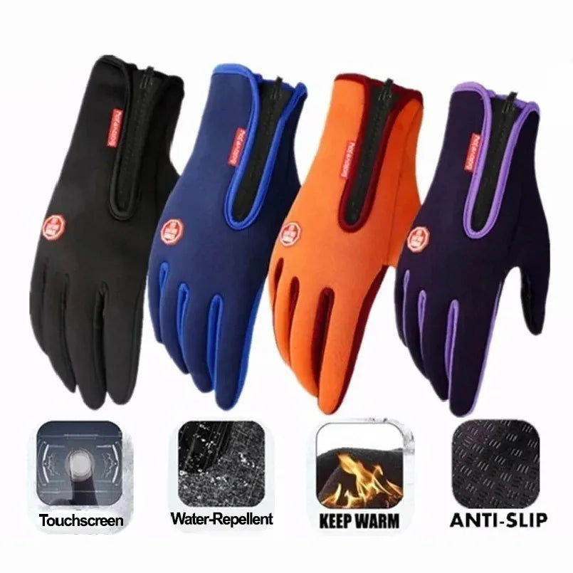 Unisex Water-Repellent Touchscreen Winter Gloves (2 Pairs)