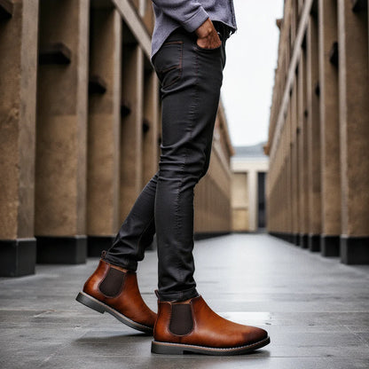 Herren-Chelsea-Boots im Slip-on-Stil mit eckiger Zehenpartie