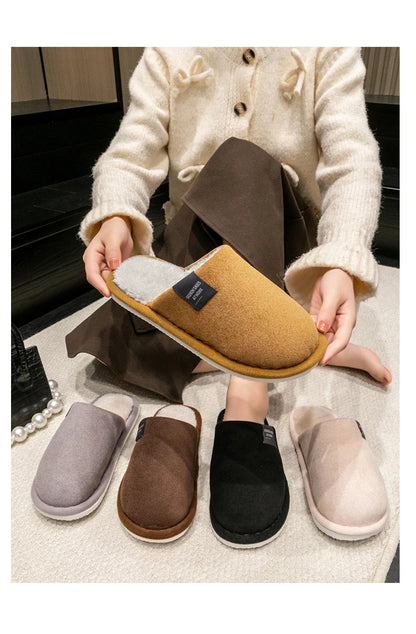 Men's Plush Winter Slippers – Warm Non-Slip House Shoes