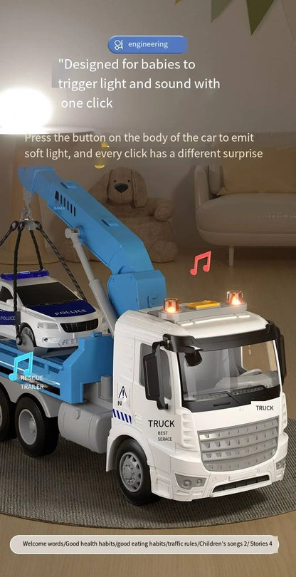 Inertia Rescue Crane Trailer Toy with Lights & Sounds