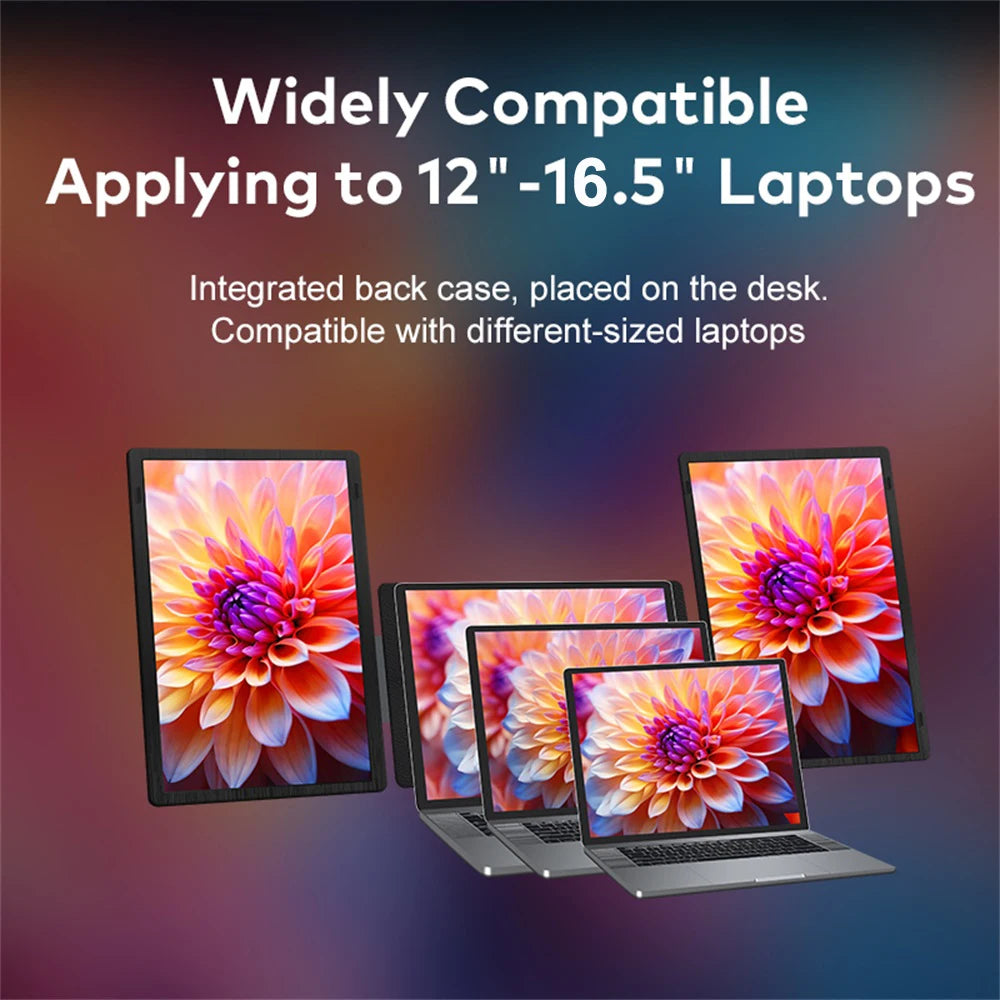 Rospider 16" 2.5K Portable Tri-Screen Monitor – Detachable Triple Screen Extender for Laptops, QHD IPS Display