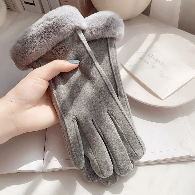 Women's Plush-Lined Touchscreen Winter Gloves