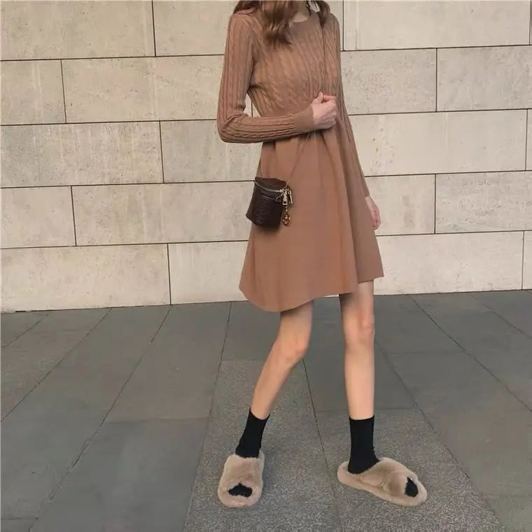 Women's Embroidered Long-Sleeve A-Line Mini Dress