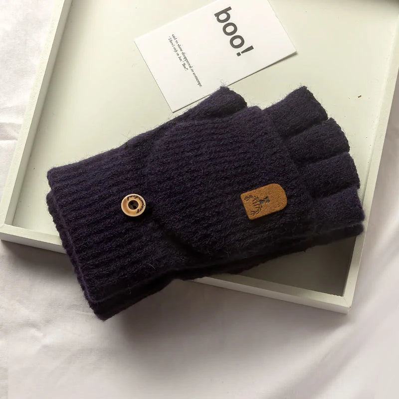 Knit Half-Finger Gloves – Unisex Winter Fingerless Gloves, 4 Colours