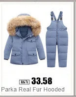 Autumn Winter Down Jacket for Girl Clothes Kids Overalls Snowsuit Baby Boy over Coat Toddler New Clothing Set Parka Real Fur