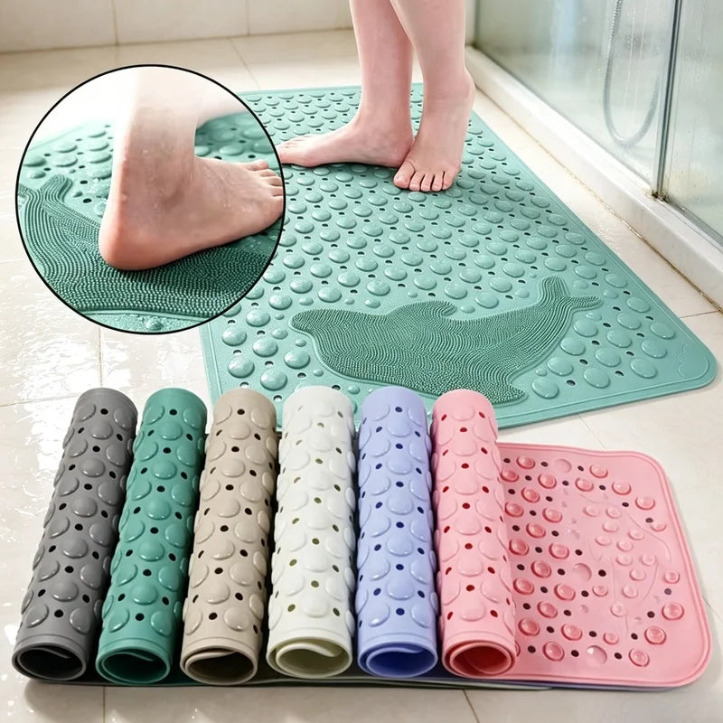 Dolphin Non-Slip Bath Mat with Suction Cups, 35 x 70 cm