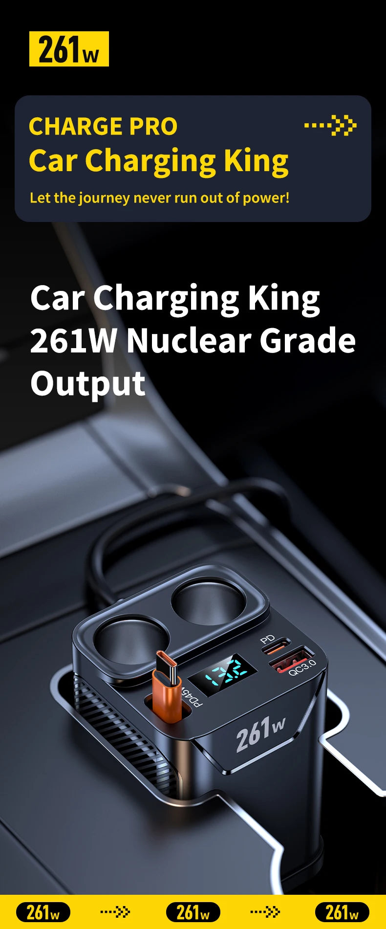 7-in-1 Cup-Holder Car Charger Adapter