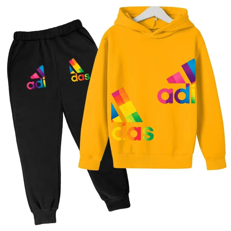 Kids' Printed Sweatshirt & Pants Set - 2-Piece Casual Sports Outfit, Ages 3-12