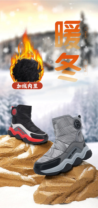 Scarpe invernali per bambini con fodera in peluche e chiusura a strappo