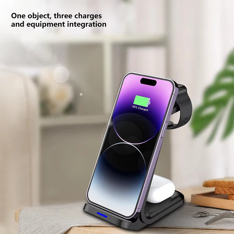 30W 3-in-1 Desktop Wireless Charging Station