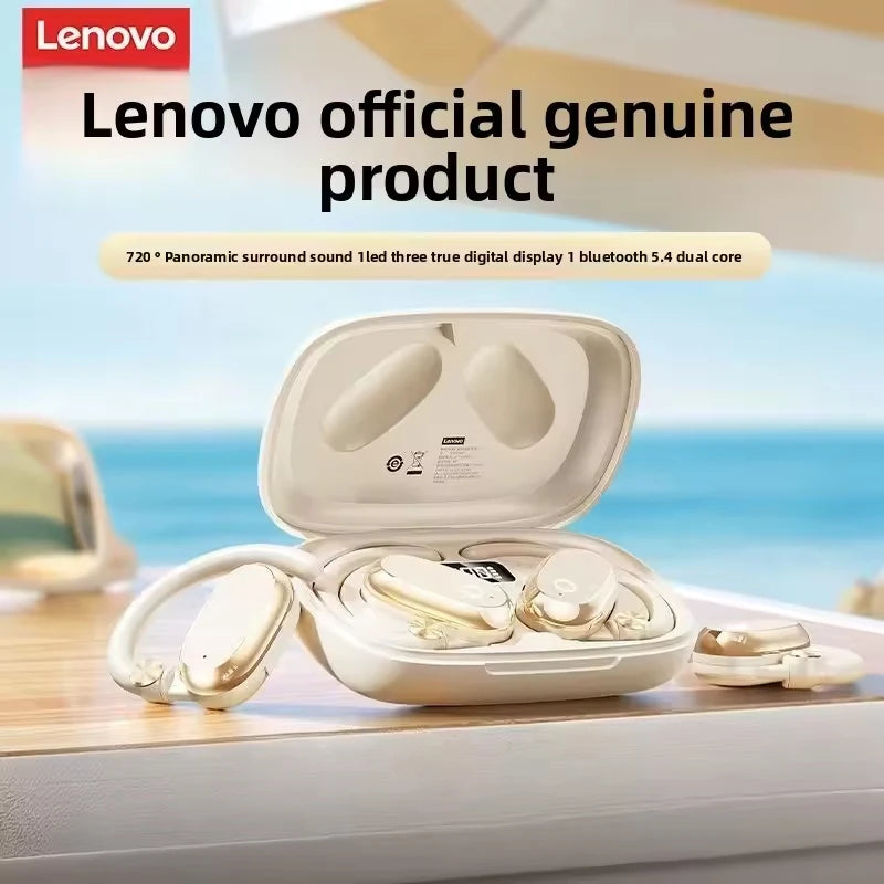 Lenovo EA366 Open-Ear Wireless Earbuds – Ear-Hook Bluetooth Headphones with Charging Case