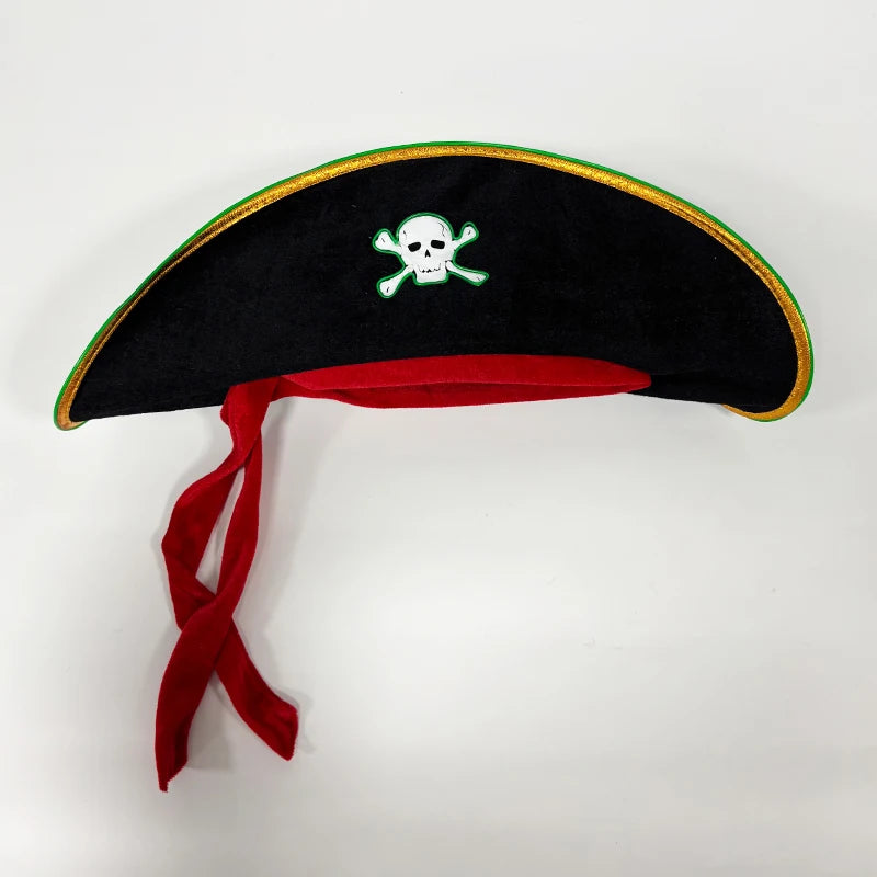 LED Light-Up Pirate Captain Hat - Glowing Tricorn Costume Hat for Halloween & Parties