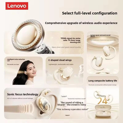 Lenovo EA366 kabellose Open-Ear-Ohrhörer – Bluetooth-Kopfhörer mit Ohrbügel und Ladeetui
