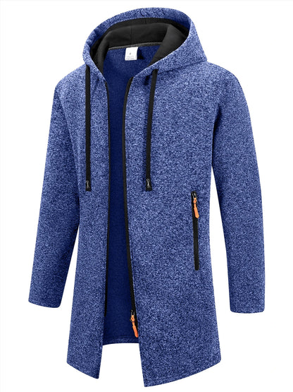 Kapuzenjacke für Herren mit Reißverschluss für den lässigen Lagenlook
