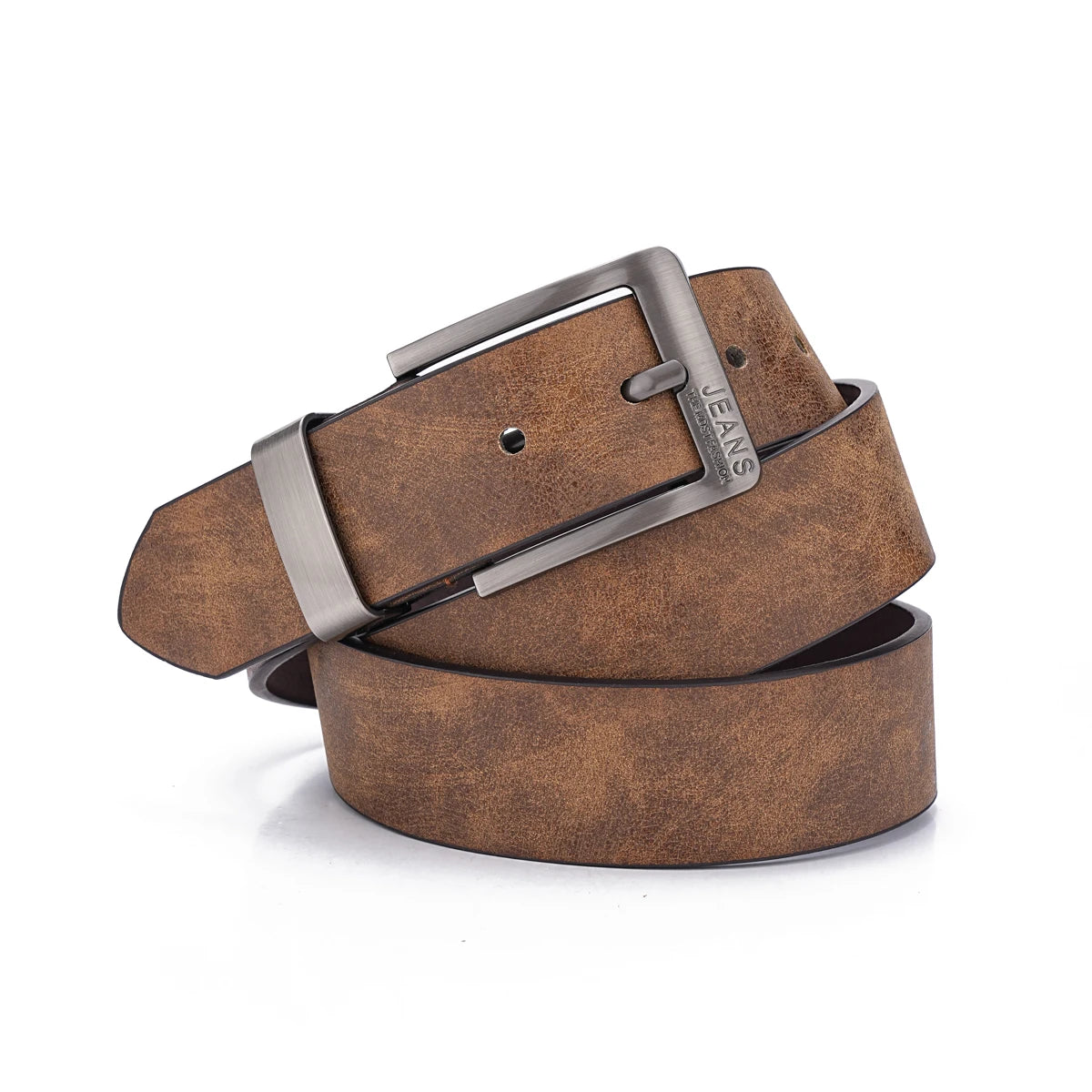 Western Retro Belt – Faux Leather with Metal Buckle, Unisex