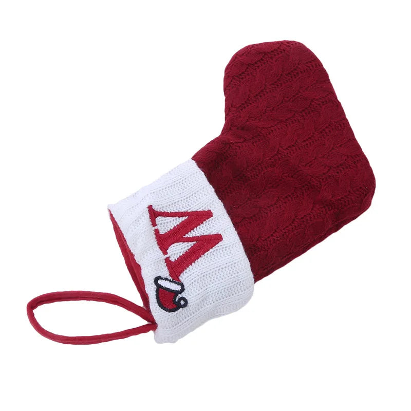Knitted Initial Christmas Stocking – Letter A–Z Personalized