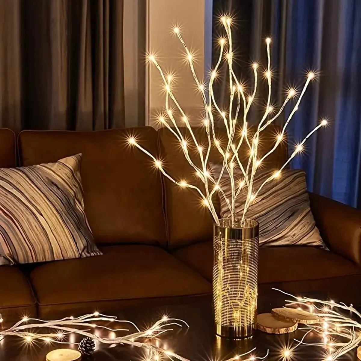 Lighted White Birch Branch – 20 LED Battery Fairy Light Decor