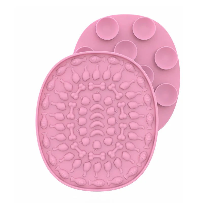 Lick Mat for Cats & Small Dogs – Suction-Cup Slow Feeder