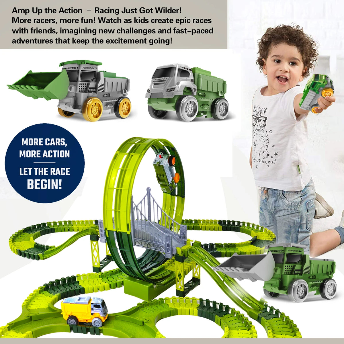 Dinosaur Magic Race Track Set – Flexible Climbing Track with Cars