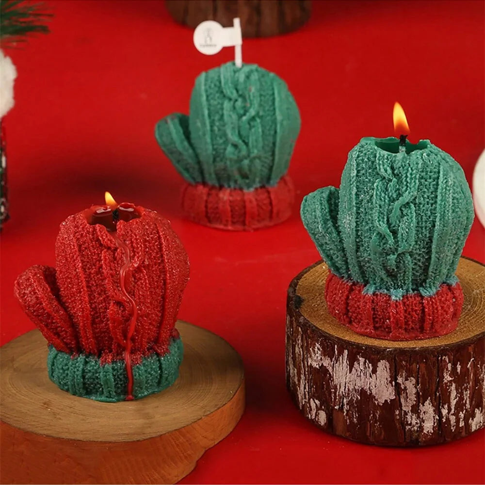 Christmas Gloves Scented Candle for Weddings Birthdays New Year Gift Photoprops Aromatherapy Candles Home Festive Ambiance Decor