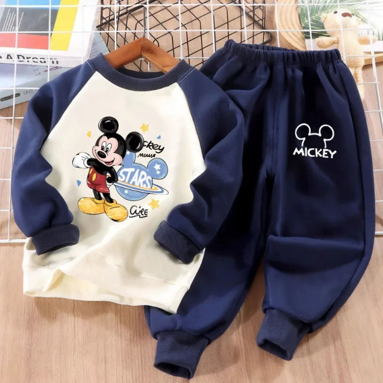 Boys' Cartoon Print Hoodie & Trousers Set - 2-Piece Spring Sports Outfit, 9M-8Y