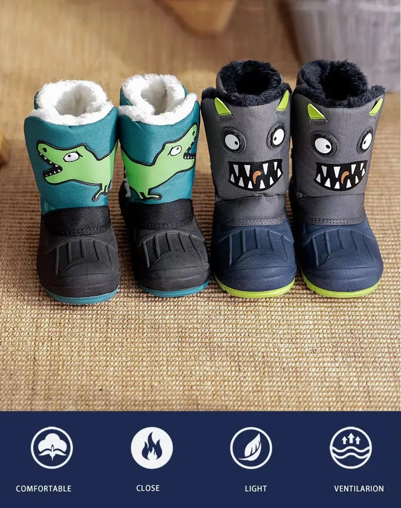 Toddler Animal Snow Boots – Plush-Lined Non-Slip Winter Boots