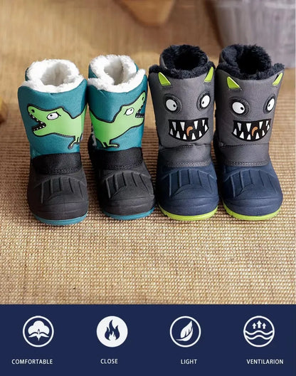Toddler Animal Snow Boots – Plush-Lined Non-Slip Winter Boots