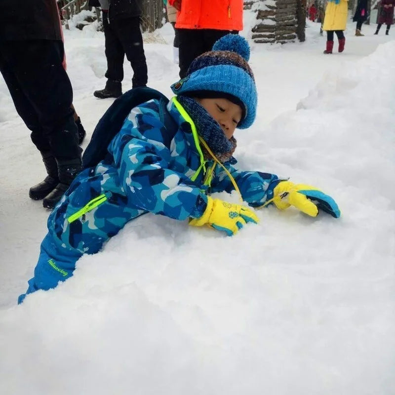 -30 Degree Kids Ski Suit Boy Girls Winter Outdoor Sports Waterproof Skiing Snowboarding Jackets Snow Pants Children Clothing Set