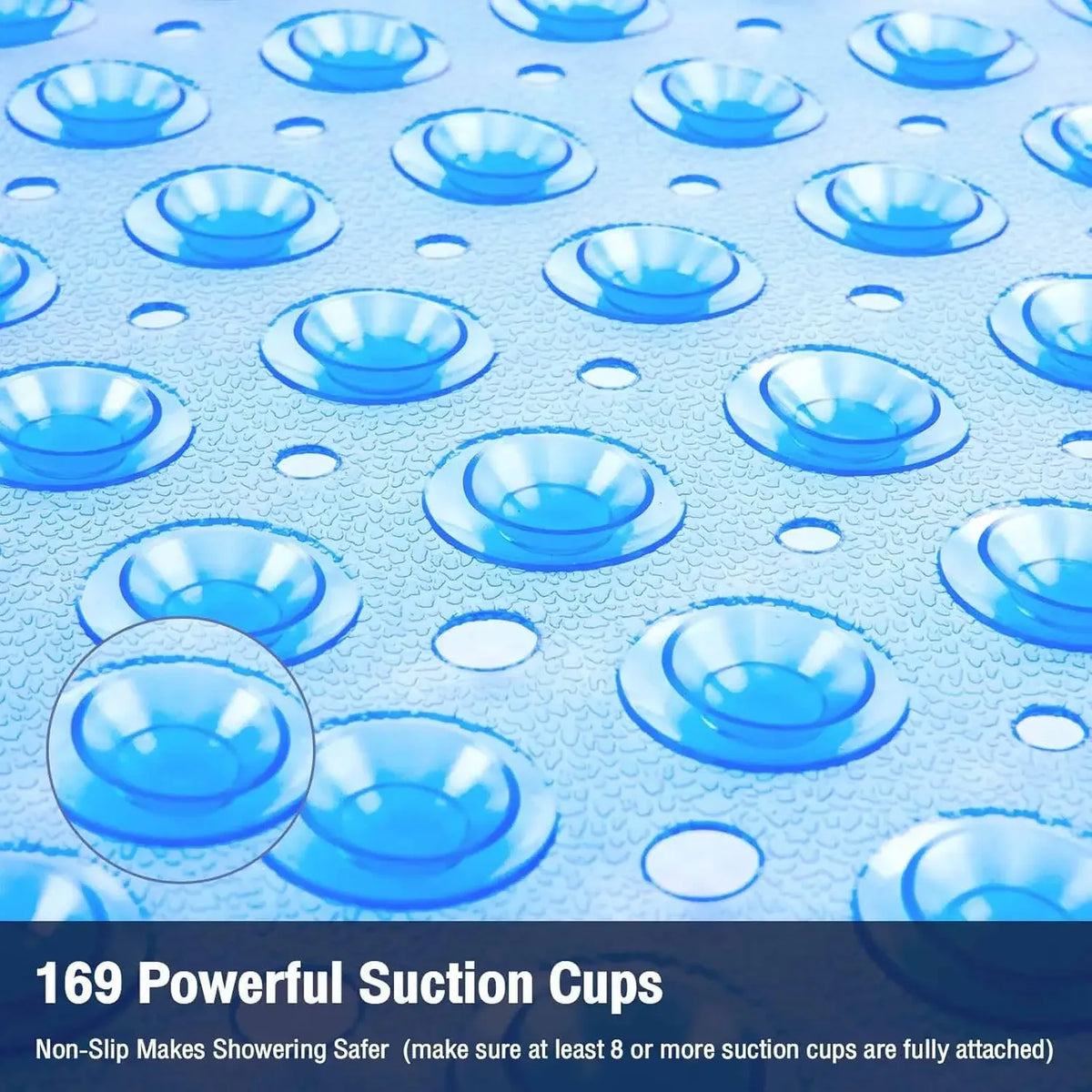 Non-Slip Shower Mat with Suction Cups, 53 x 53 cm