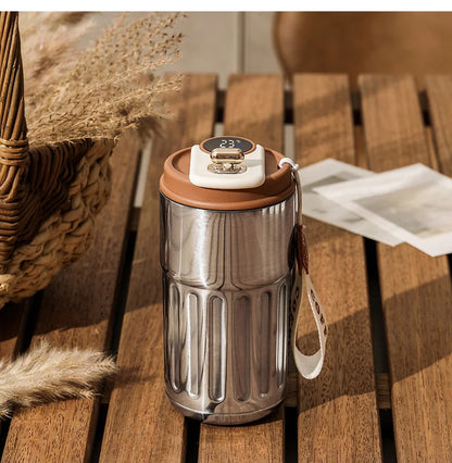 Smart Thermos Mug with Temperature Display – Stainless Steel